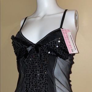 Mesh Ruffle Trimmed Garter